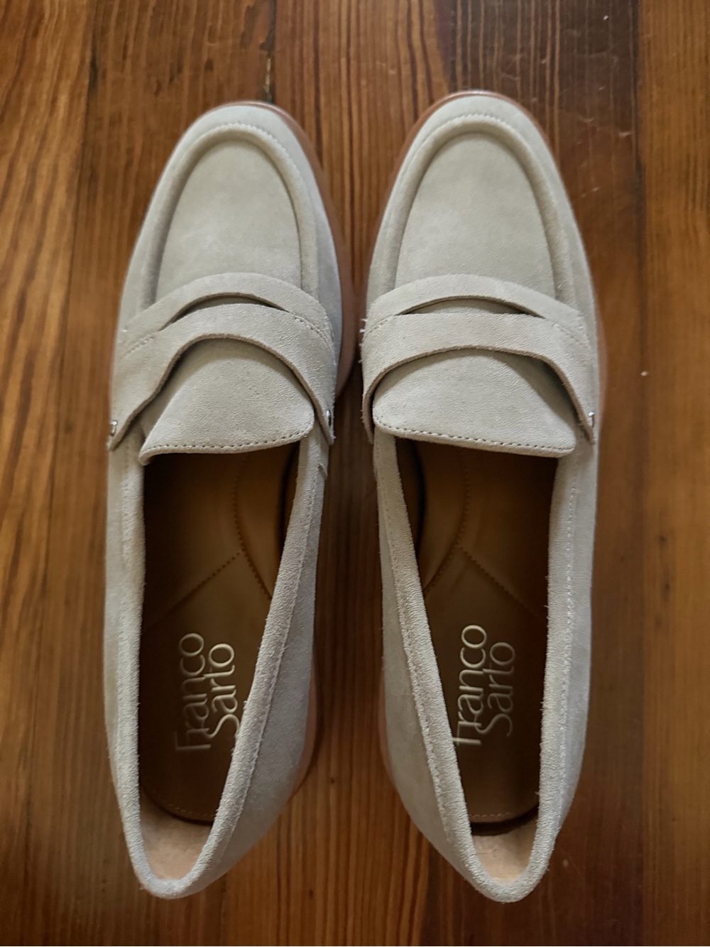 Franco Sarto Women’s Suede Penny Loafers in Grey